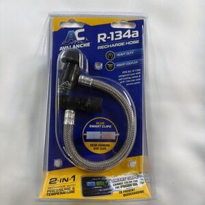 Avalanche Heavy Duty R134a A/C Recharge Hose Smart Clips Car Air Conditioning